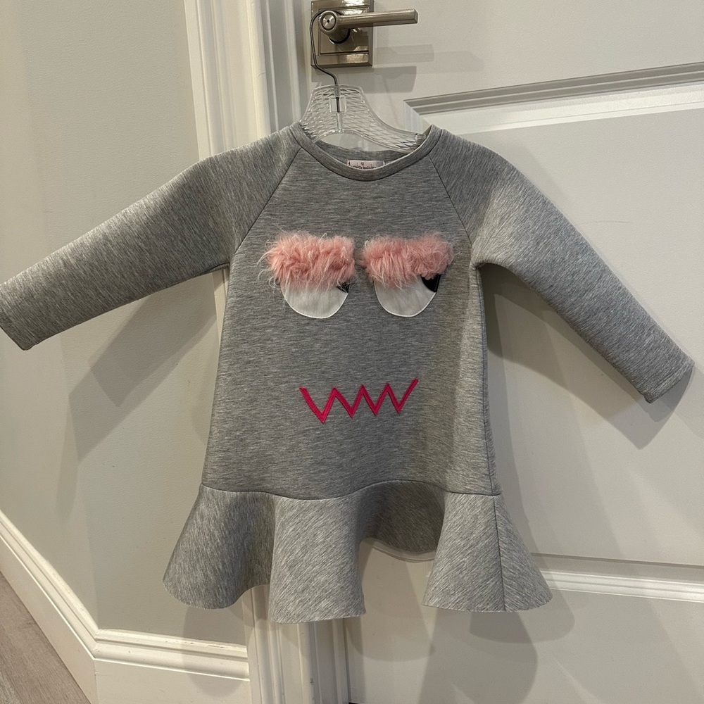 Little Girl Halabaloo Dress with Monster Motif Size 4T